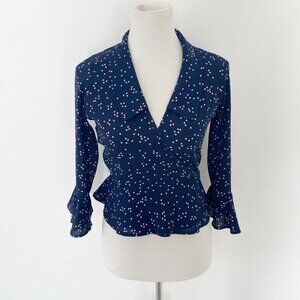 Rouje Paris Dot Wrap Top Blouse